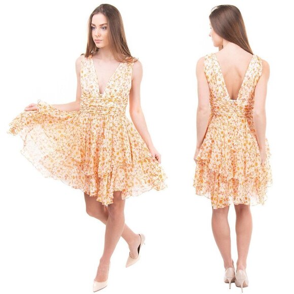 CAROLINE CONSTAS dress Paros Dress in Gold Medium $595 - Picture 3 of 13